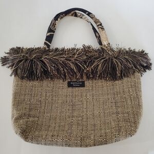 BAGOLITAS by Janice Fringe Tweed Browns Handbag Art-to-Wear Lagenlook NWOT Boho